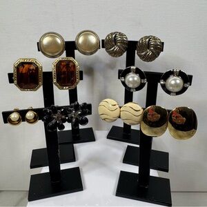 VTG 8 PAIRS ELEGANT CLIP ON EARRINGS Various Styles/Colors Unmarked 1/2” to 1.5”
